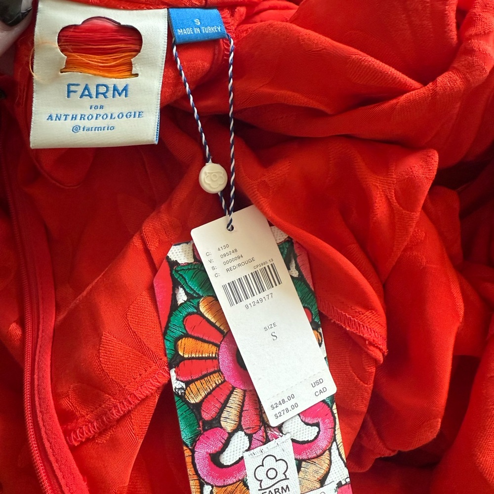 Farm Rio Jacquard V Neck Maxi Dress in Orange - Picture 4 of 4